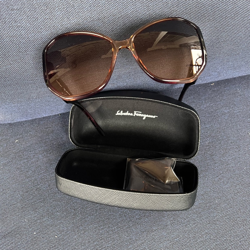 Salvatore Ferragamo Brown Gradient Oversized Womens Sunglasses